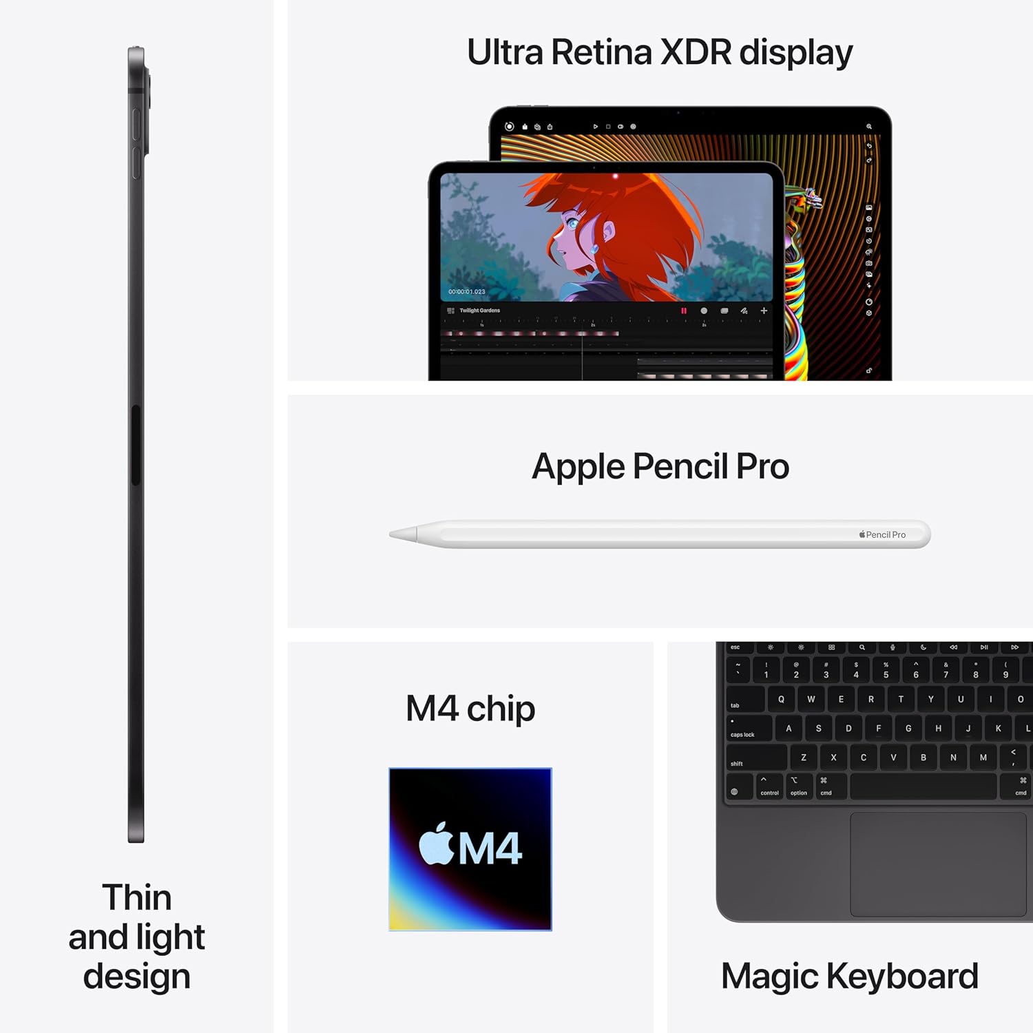 Apple iPad Pro 11-Inch (M4): Built for Apple Intelligence, Ultra Retina XDR Display, 512GB, 12MP Front/Back Camera, LiDAR Scanner, Wi-Fi 6E, Face ID, All-Day Battery Life — Silver - Image 6